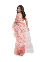 Muslin Silk Saree With All Over Contrast Color Thread Weaving Jamdani Work (KR2213)